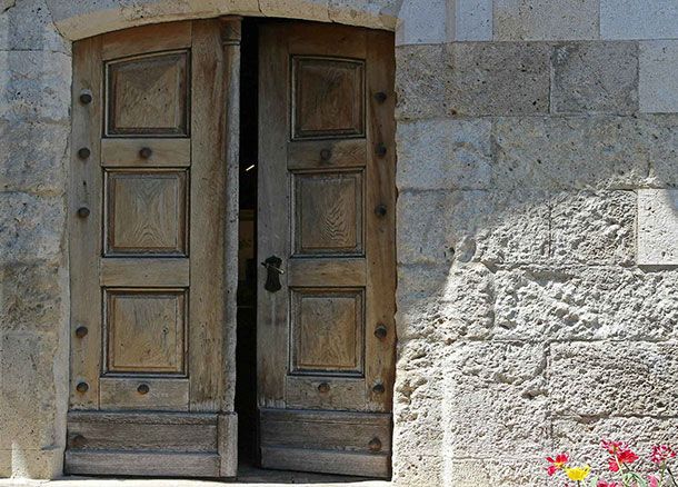 puertas de madera, exterior-interior